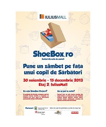 Iulius Mall susține campania națională Shoebox, prin care, de sărbători, sunt dăruite cadouri copiilor nevoiași