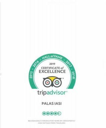 Palas Iași a primit Certificatul de Excelență „Hall of Fame” din partea Tripadvisor®